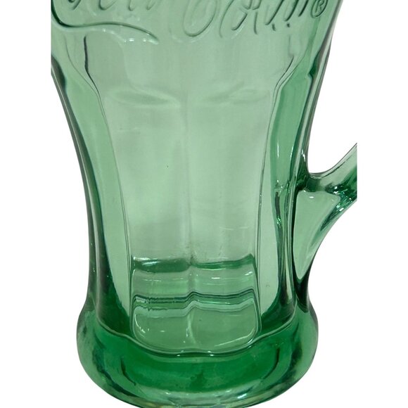 Libbey COKE Float Glass Coca Cola USA 14oz Logo 6.25” Vtg Green Glazed Handled - Picture 9 of 13